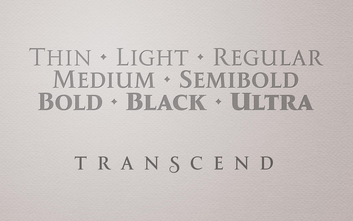 Transcend Medium Font preview